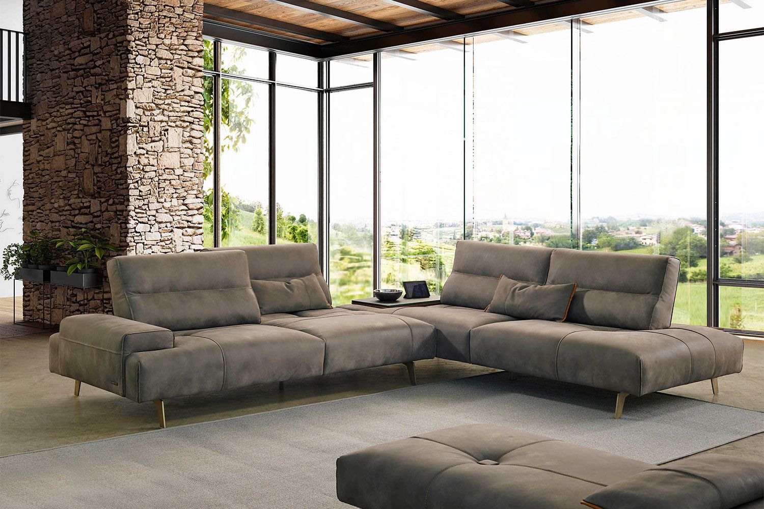 gamma leather smart sofa