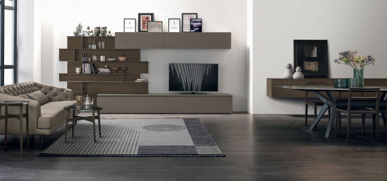 Modern living room with sleek furniture and stylish decor