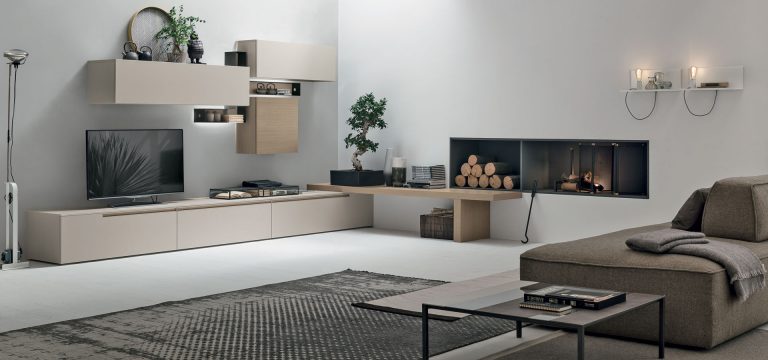 Modern living room with minimalist furniture and decor