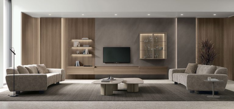 Modern minimalist living room with stylish furniture design