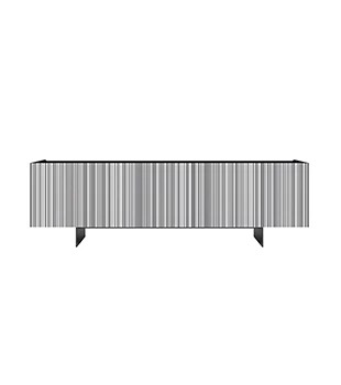 Modern striped sideboard with minimalist black legs design